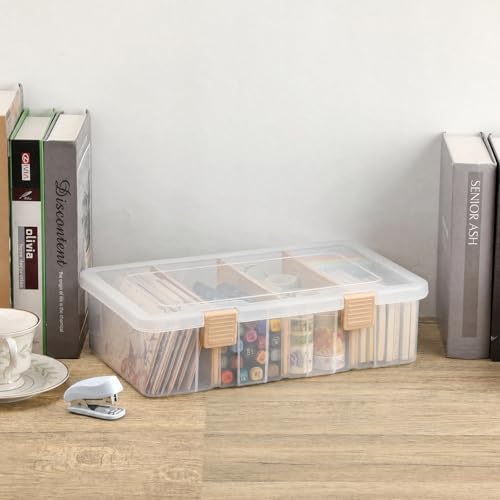 BTSKY Clear Plastic Dividing Storage Box with 4 Compartments Sewing Box - Image 6