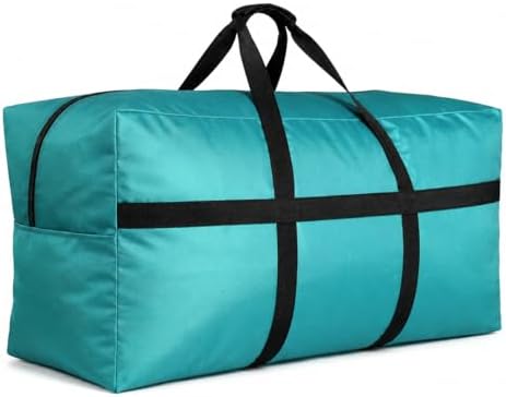 Extra Large Duffle Bag for Travel, Big XL Oversized Foldable Storage Bags with Reinforced Handles & Lockable Zipper - Turquoise, 420L by HaoHakka