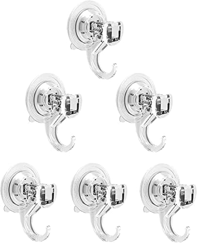 Quntis Clear Plastic Suction Cup Hooks Wreath Hanger 6 Pack by Quntis