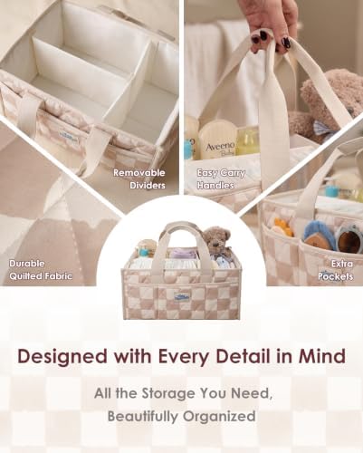 Diaper Caddy Organizer – Portable Nursery Storage with Removable Divider - Image 5