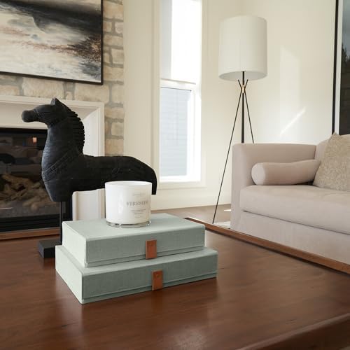 ZICOTO Decorative Photo Storage Boxes with Lids - Set of 2 Linen Organizers - Image 5