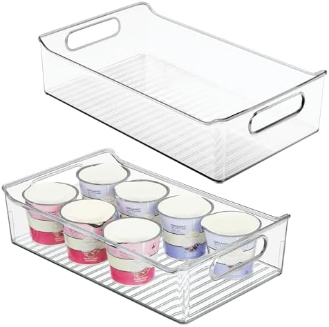 iDesign Plastic Pantry Storage Organizer Bin, Set of 2, Clear by iDesign