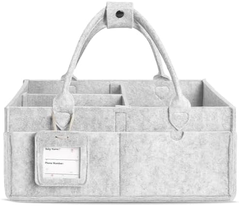 Diaper Caddy Organizer - Large Baby Caddy Organizer with Handle (Gray) by Unknown