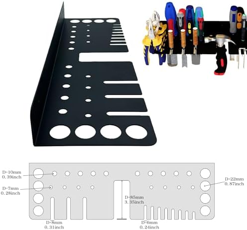 Screwdriver Organizer, Pliers Rack, Hammer Holder, Heavy Duty Wall Mounted Tool Storage Rack, Hand Tools Organizer, Metal Organizer for Garage Workshop, Garage Tool Organizer Wall Mount, 15.75 Inch - Image 2