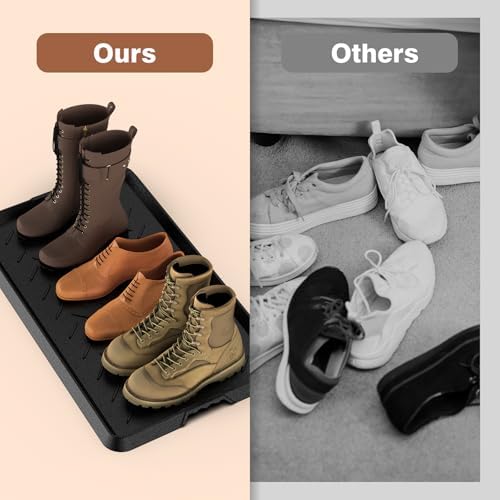 Heavy Duty Boot Trays Natural Rubber Shoe Mat Tray for Entryway with Shoes Brush Large Boot mat Tray Multi-Purpose for Indoor or Outdoor - Image 4