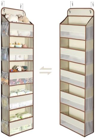 Yecaye 1 Pc 5 Tier Over the Door Organizer with 15 Pockets | 44lb Load Over the Door Storage | No Sagging Closet Organizers and Storage | Versatile Nursery Hanging Organizers for Home Dorm - Beige by Yecaye