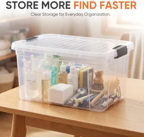 Superio 11 Quart Clear Plastic Storage Boxes with Lids, Stackable Organizer Containers, BPA-Free Storage Bins for Home, Office, School & Dorm, 5 Pack - Image 2