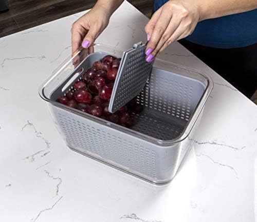 Kitchen Spaces Stackable Fridge Storage Colander Containers, Variety Pack - Image 2
