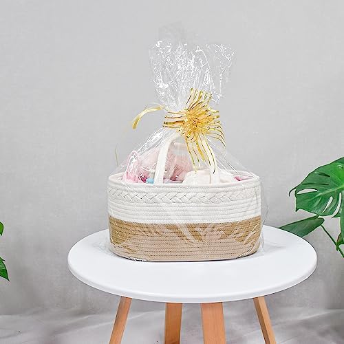 ABenkle Baby Diaper Caddy Organizer, Cotton Rope Nursery Storage Basket - Image 2