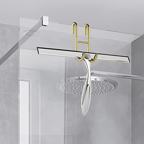 Simtive Shower Door Hooks (3-Pack), Towel Hooks for Bathroom Frameless Glass Door, Shower Squeegee Hooks, Gold - Image 5