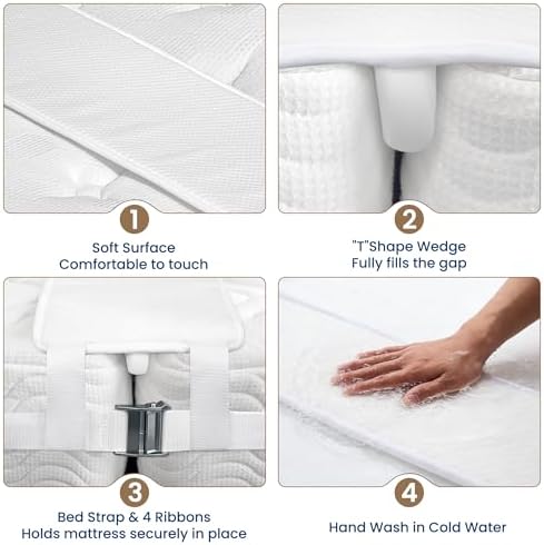 FeelAtHome 10Inch Bed Bridge Twin to King Converter with Adjustable Strap - Image 4