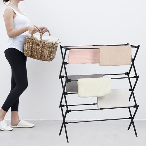 ZOES HOMEWARE Clothes Drying Rack,Collapsible Drying Rack Clothing, Black - Image 6