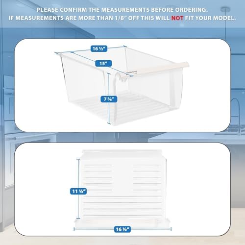Lifetime Appliance Parts 2188656 Crisper Bin (Upper) Compatible with Whirlpool Refrigerator | Fridge Drawers | Kenmore Refrigerator Parts | Whirlpool Shelf Replacement - WP2188656 - Image 2
