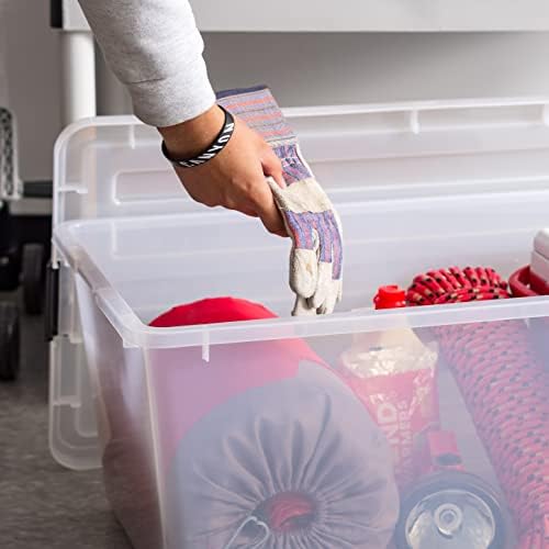IRIS USA 4-Pack, 91 Qt. Holiday Storage Bin with Lids, Red - Image 6