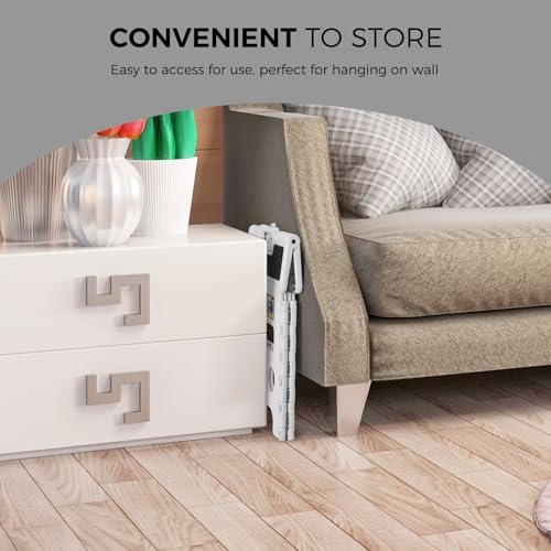 ACKO Folding Step Stool - 13" Height Premium Heavy Duty Step Stools for Adults and Kids, Upgrade Step Stool Kitchen Garden Bathroom Stepping Stool (White) - Image 6