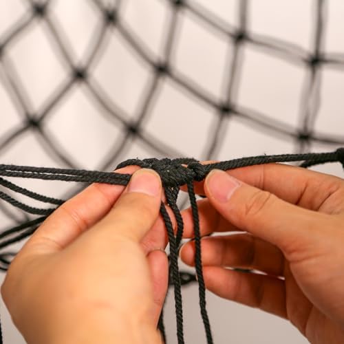 YKBU Stuffed Animals Hammock Corner Hanging Net Macrame Stuffed Animal Storage Plush Toy Holder Toy Organizer for Boho Nursery Playroom Bedroom Kids Room (black, Large) - Image 3