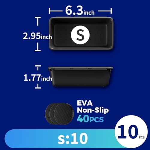 10 PCS Small Toolbox Organizer Trays for Drill Bits, Impact Bits and Sockets, Drawer Bins for Garage Mechanic Chest and Workbench Bit Drawers(S_10PCS_Black) - Image 2