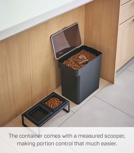 YAMAZAKI Home Pet Food Storage Container, Airtight, Lid and Handle, Black - Image 2
