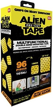 Alien Grip Rug Gripper Carpet Tape – 96 pcs, 1.5x2 and 1x1 in. Anti-Slip Hardwood, Tile Floor, No Damage - Double Sided Reusable, Non Slip Corner Rug Pads - As Seen on TV by Alien
