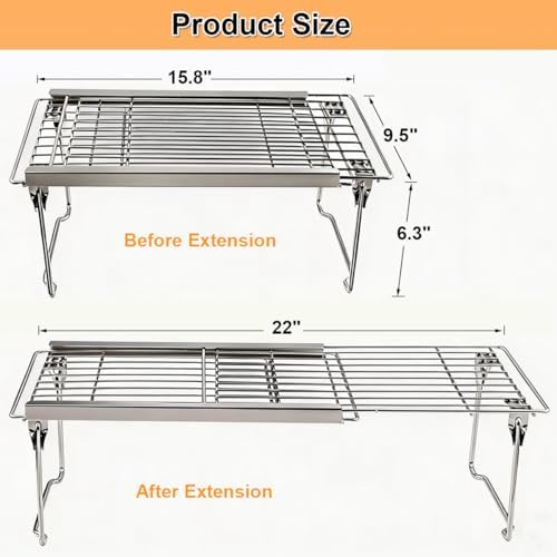 Orgneas Expandable Freezer Shelf Cooler Shelf Organizer 15.8"-22" - Image 6