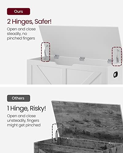 VASAGLE Storage Chest with 2 Safety Hinges, 15.7 x 39.4 x 18.1 Inches - Image 5