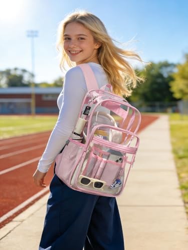 Heavy Duty Clear Backpack With TSA Lock, 18 Inch Large Clear Bookbag - Image 2