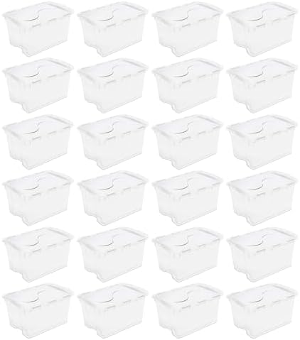 Sterilite Hinged Lid Storage Box, 48 Quart, 24-Pack by Sterilite