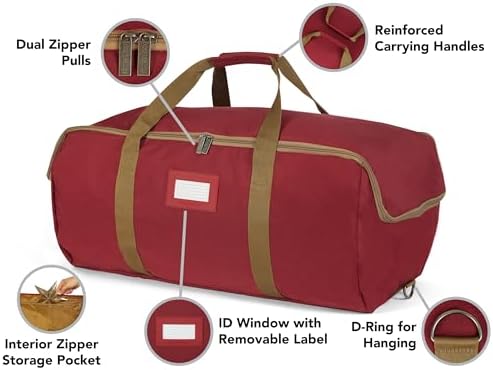 Covermates Storage Duffel Bag, 24" W x 16" D x 11" H, Red - Image 5