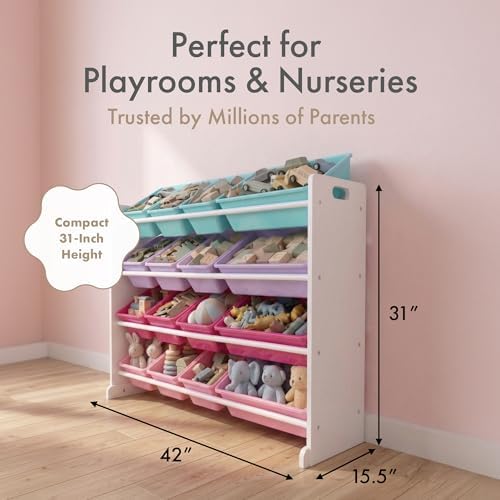 Humble Crew Kids Toy Organizer with 16 Bins, 4 Tier Storage for Playroom - Image 6