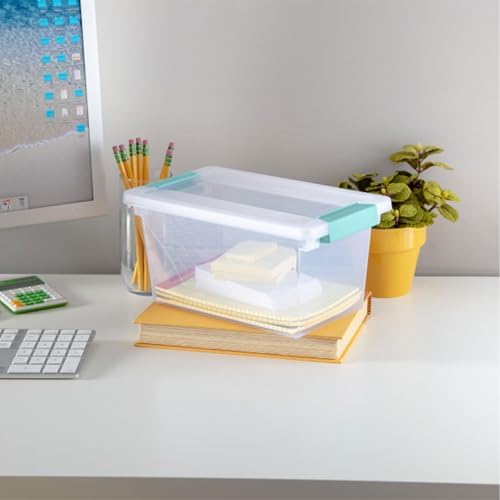 Sterilite Clip Box, Stackable Clear Plastic Bins - Medium, 4-Pack - Image 4