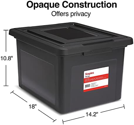 Staples Hanging File Folder Box, Storage Bin Organizer, Snap Lid - Image 5