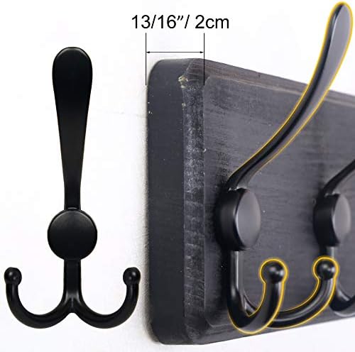 SKOLOO Rustic Large Wall Mounted Coat Rack-38.6" Long Coat Rack for Wall, Pine Solid Wood Coat Rack Hook, Farmhouse Coat Hanger Wall Mount for Hanging Jacket Coat Hat, Pack of 2 - Image 4