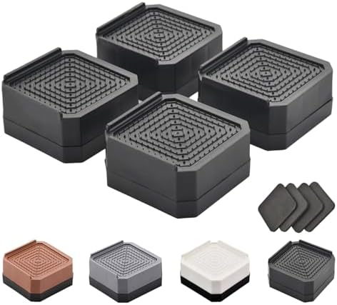 EclatBain Adjustable Bed Risers 3.6&5.3 Inch, 4000 lbs, 4 Large Pack Black by Unknown
