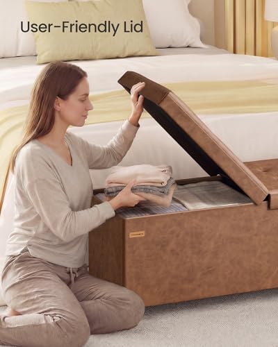 SONGMICS Storage Ottoman Bench with Legs, Flipping Lid, 43.3 Inches - Image 2