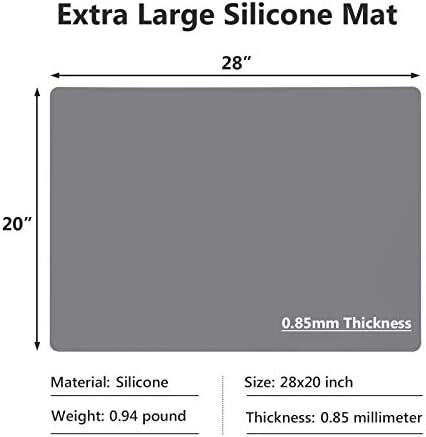 Gartful Extra Large Silicone Mats for Countertop, 28" by 20" Multipurpose Mat, Counter Table Protector, Desk Saver Pad, Placemat Nonstick Nonskid Heat-Resistant Pad, Dark Gray - Image 2