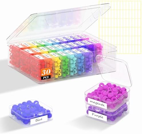 30 Pcs Bead Organizer Box, Clear Plastic Bead Storage Containers by Profasion