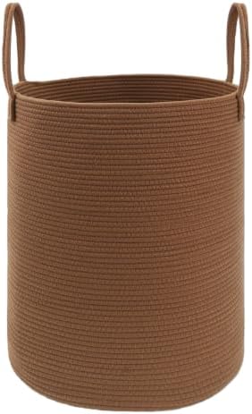 JMvicyroam 80L Cotton Rope Laundry Basket Hamper, Golden Jute by JMvicyroam