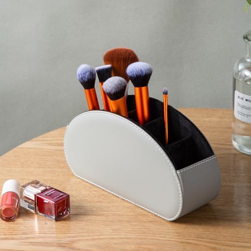 Remote Control Holders Organizer Box with 5 Compartment PU Leather Caddy - Image 4