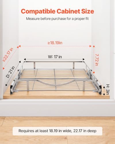 VEVOR Pull Out Cabinet Organizer 16.93"W x 21.06"D Steel Slide Out Drawers - Image 2