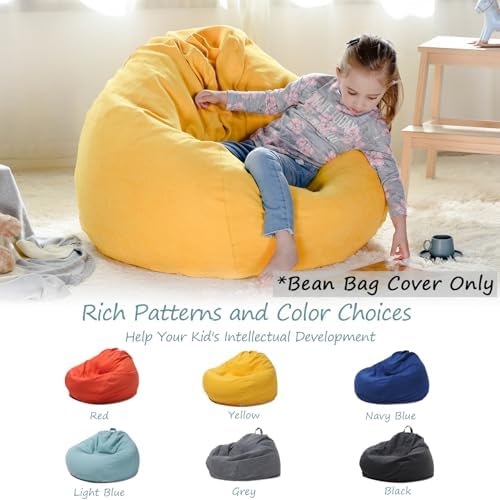 YuppieLife Stuffed Animal Storage Bean Bag Cover, 38" Canvas Toy Organizer - Image 5