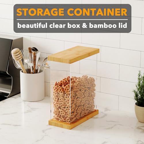 SpaceAid Bamboo Food Storage Container - Airtight Cereal Containers with Lids, Kitchen Cereal Canisters Pantry Organizers and Storage for Rice, Flour, Coffee, Snack, Small 1 Pack - Image 3