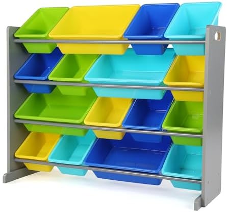 Humble Crew Kids Toy Organizer with 16 Bins, 4 Tier Storage for Playroom by HumbleCrew