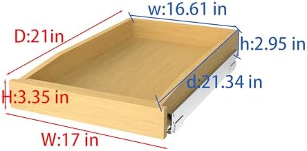 Wooden Pull out Cabinet Organizer 17" W x 21" D x 3.35" H, Heavy Duty Slide Out Drawers Pull-Out Home Organizers for Kitchen Cabinets - Image 2