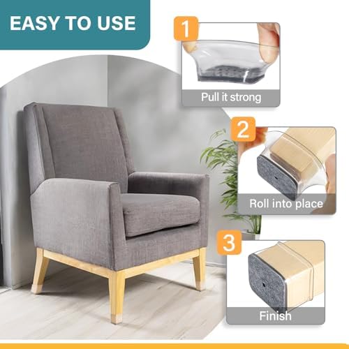 Ansible 24 Pcs Chair Leg Floor Protectors Rectangle - Image 4