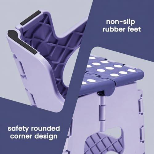 ACSTEP Foldable Step Stool for Adults 13 Inch, 300 lbs, Purple - Image 6