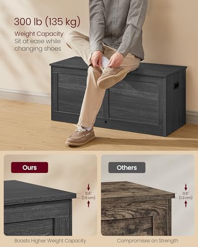 VASAGLE Storage Chest with 2 Safety Hinges, 15.7 x 39.4 x 18.3 Inches - Image 5