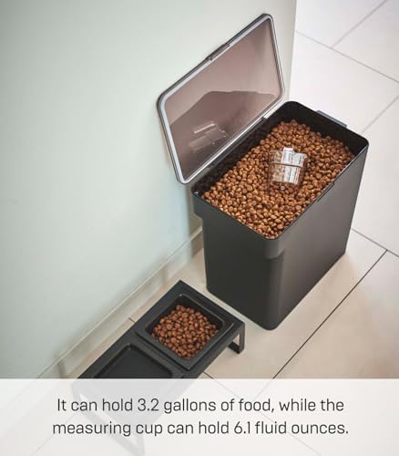 YAMAZAKI Home Pet Food Storage Container, Airtight, Lid and Handle, Black - Image 5