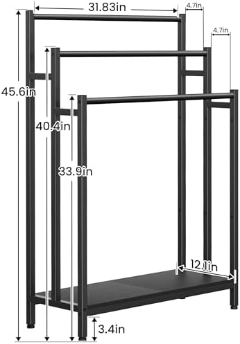 46" Extra Large Freestanding Towel Rack Stand for Bathroom, 3 Tier - Image 3