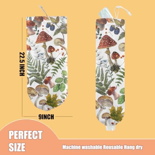 Mushroom Plastic Bag Holder, Wall Mount Grocery Bag Holder - Image 2