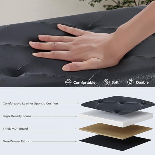 DUMOS 43 Inch Folding Storage Ottoman Bench, Large Ottoman with Storage - Image 5